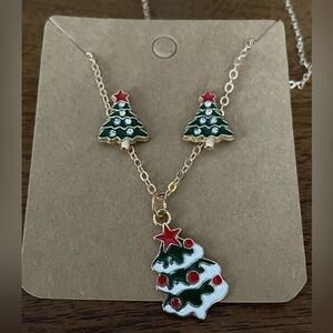 COPY - Christmas tree earrings and necklace set